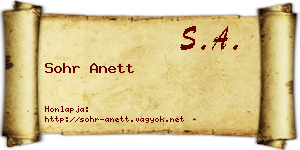 Sohr Anett névjegykártya